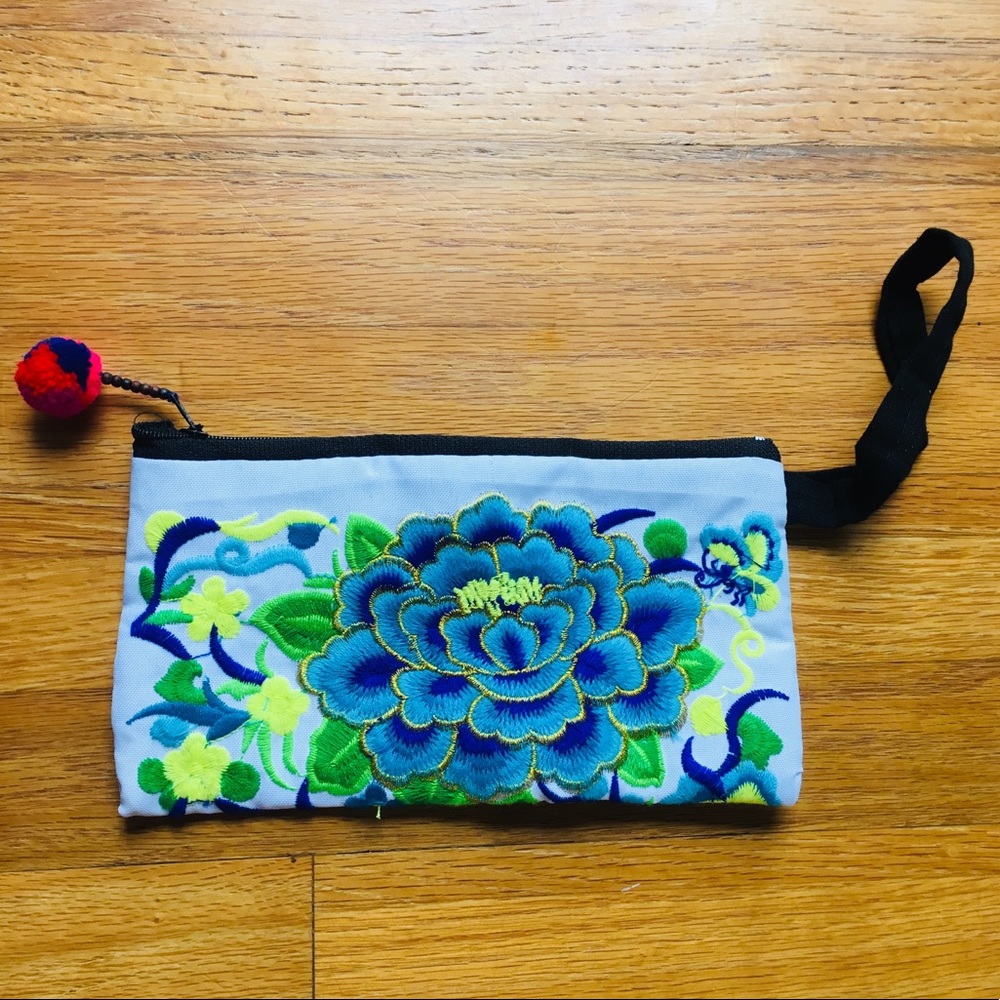 Blue Embroidered Wallet - Picture 1 of 1